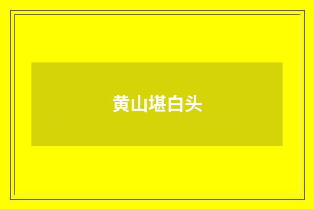 黄山堪白头