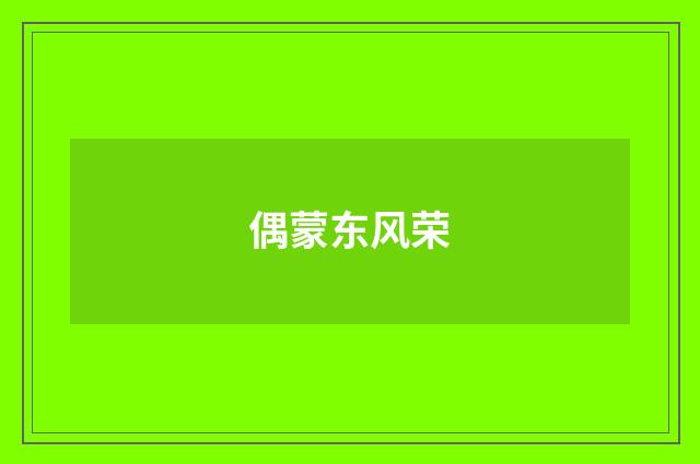 偶蒙东风荣