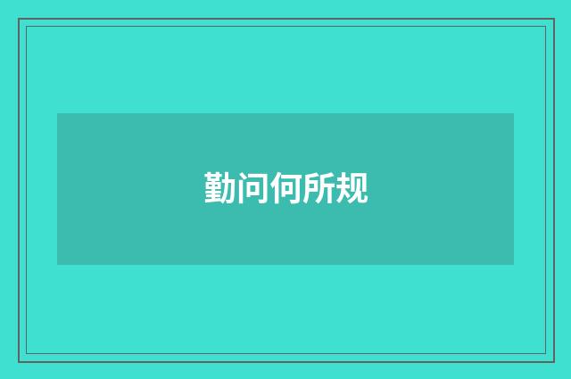 勤问何所规