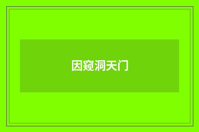 因窥洞天门