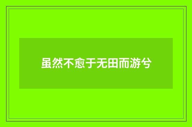 虽然不愈于无田而游兮