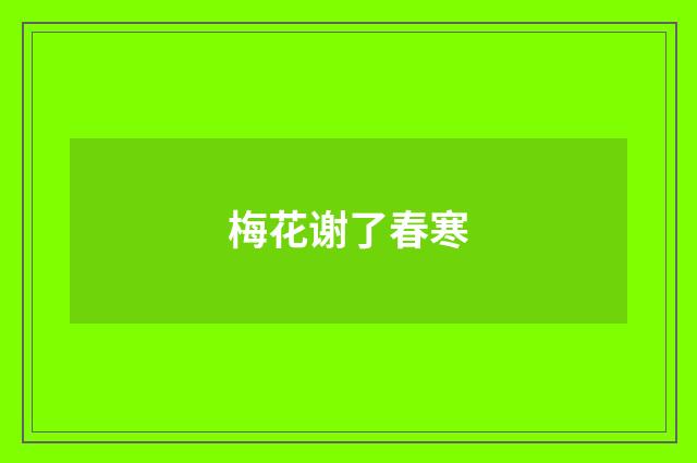 梅花谢了春寒