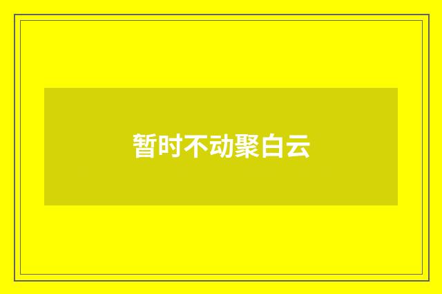 暂时不动聚白云