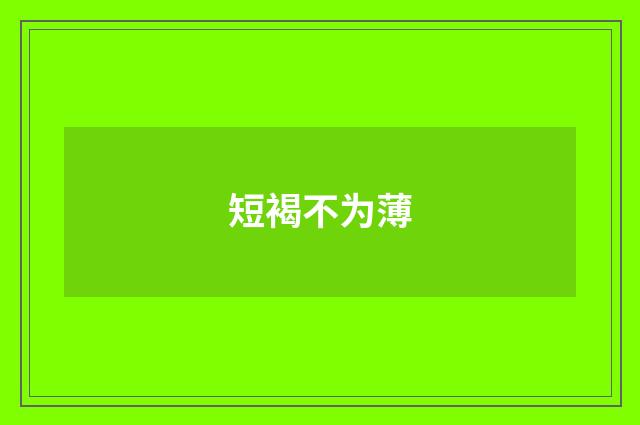 短褐不为薄