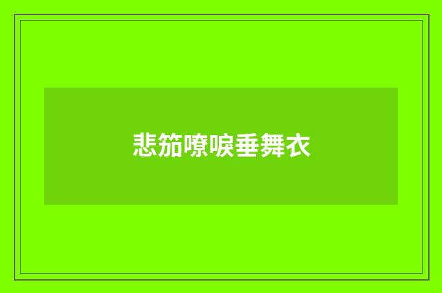悲笳嘹唳垂舞衣
