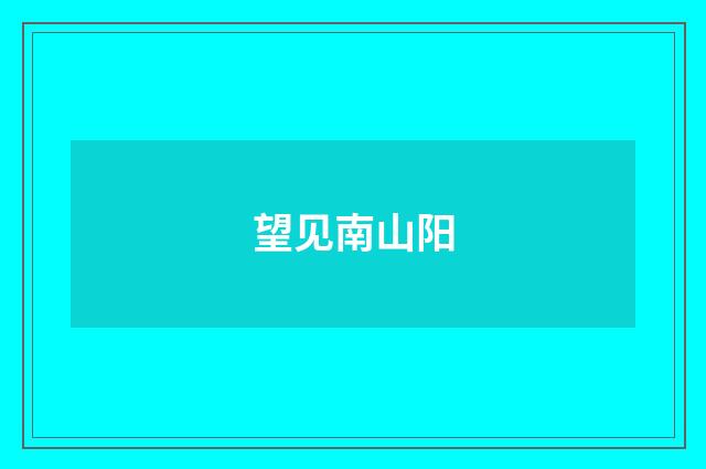 望见南山阳