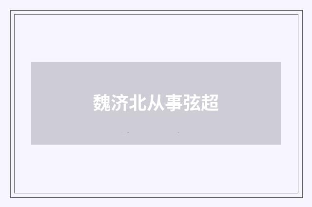 魏济北从事弦超