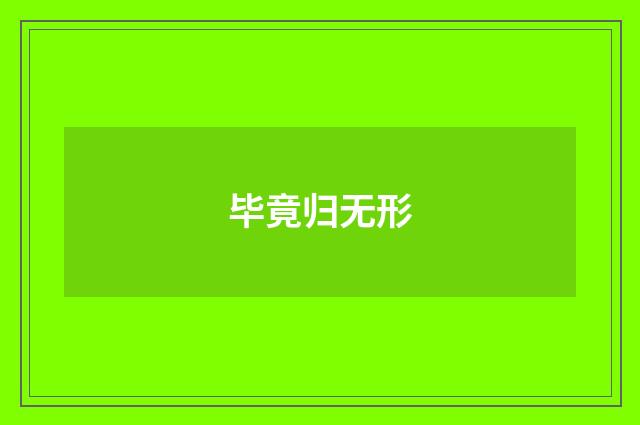 毕竟归无形
