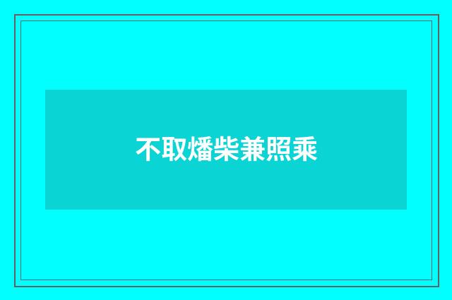 不取燔柴兼照乘