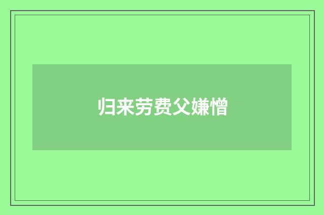 归来劳费父嫌憎