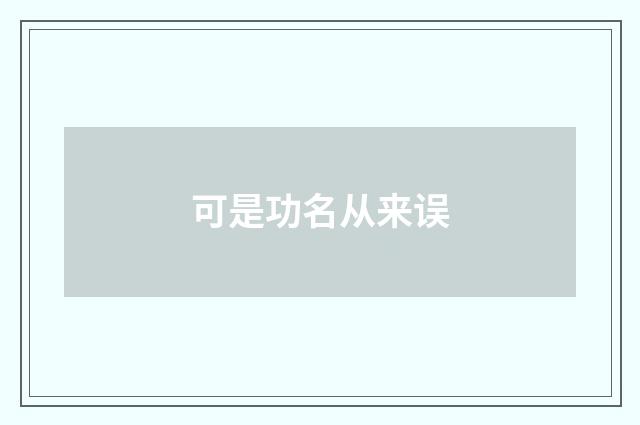 可是功名从来误