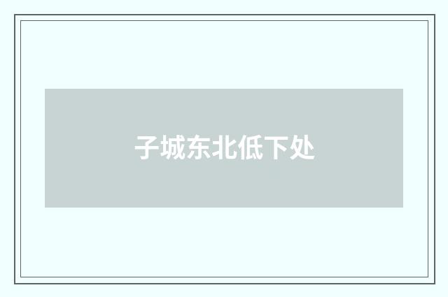 子城东北低下处