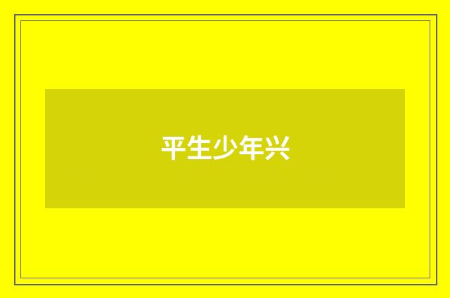 平生少年兴