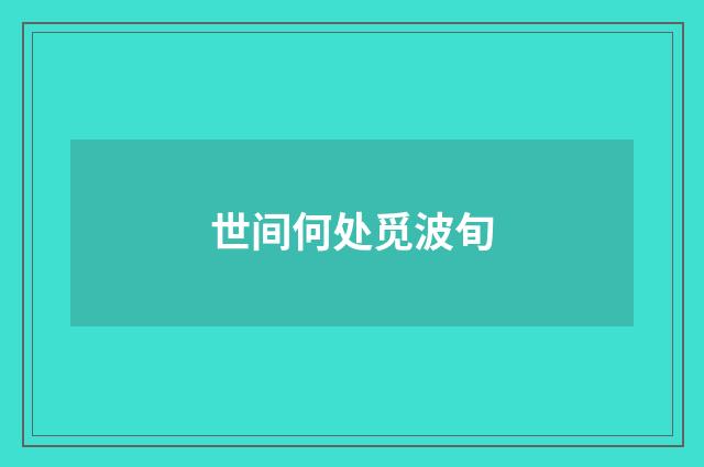 世间何处觅波旬