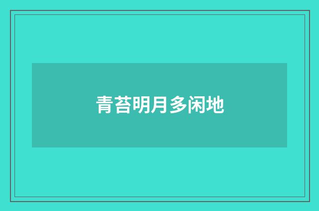 青苔明月多闲地