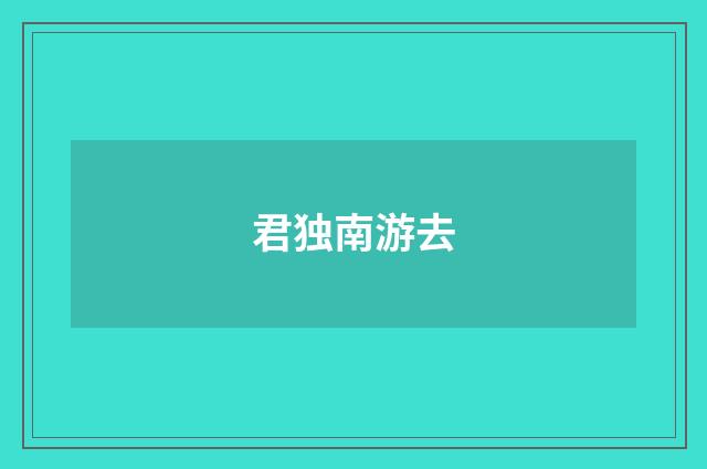 君独南游去