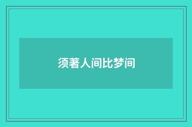 须著人间比梦间