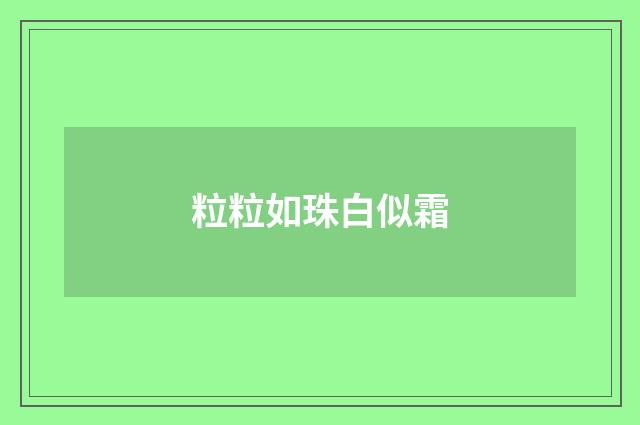 粒粒如珠白似霜