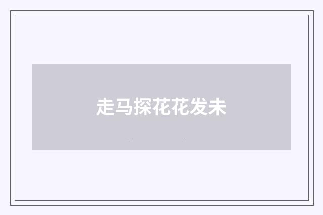 走马探花花发未