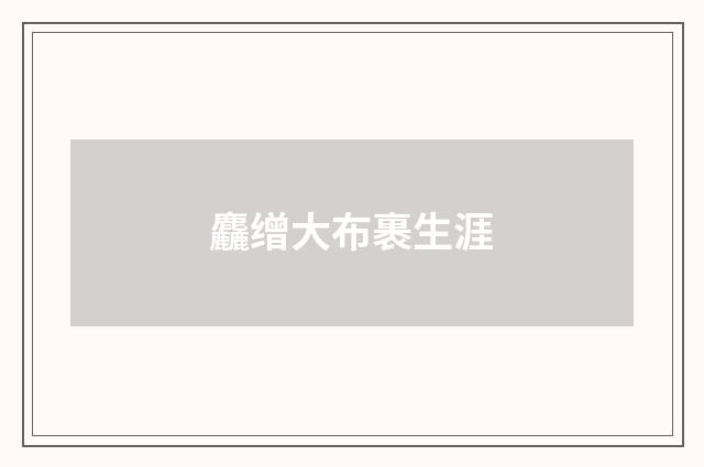 麤缯大布裹生涯