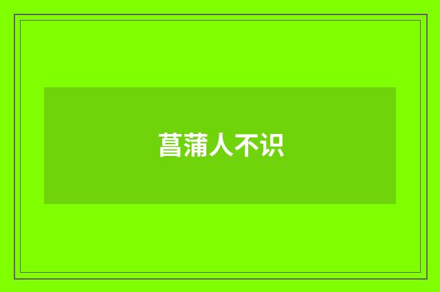 菖蒲人不识