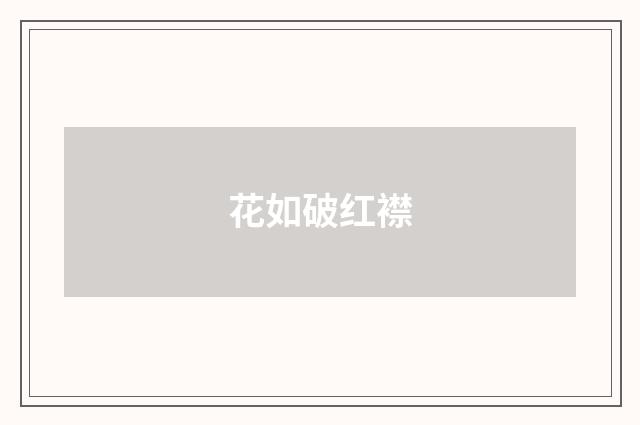 花如破红襟