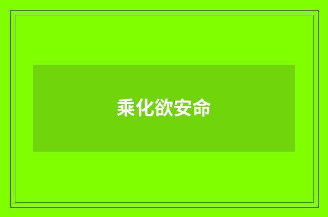 乘化欲安命