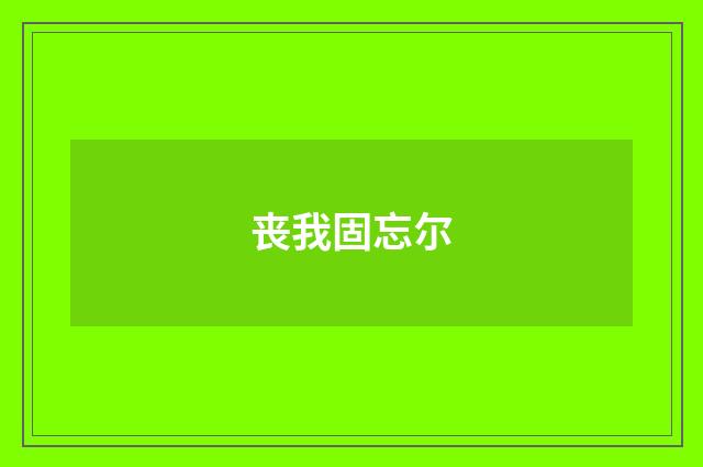 丧我固忘尔