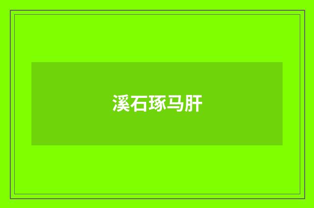 溪石琢马肝