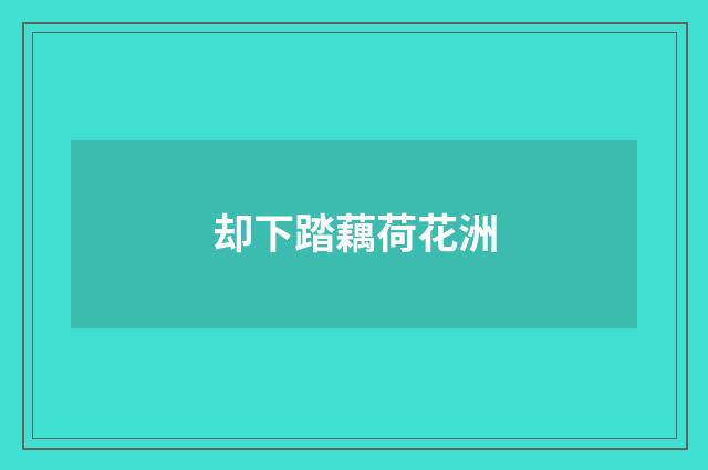却下踏藕荷花洲