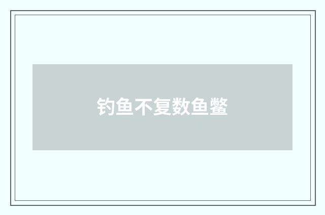 钓鱼不复数鱼鳖