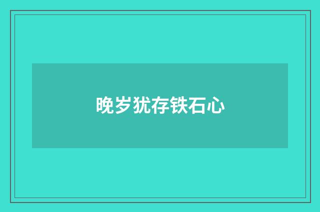 晚岁犹存铁石心