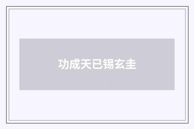 功成天已锡玄圭