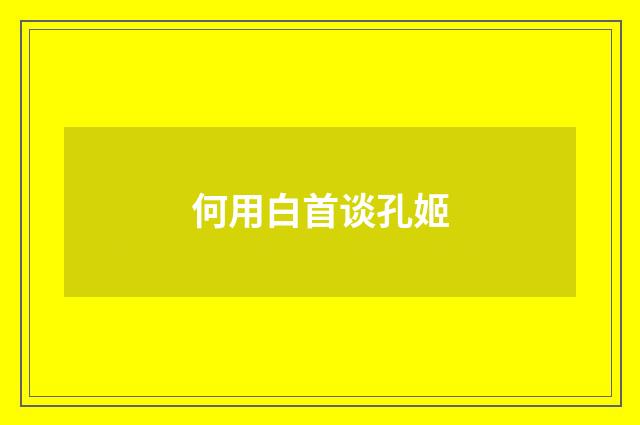 何用白首谈孔姬