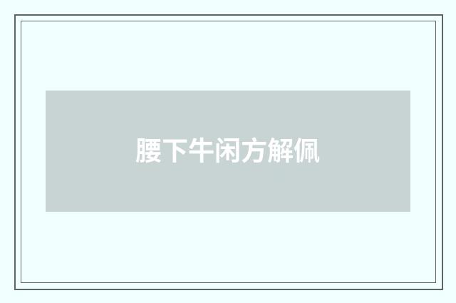 腰下牛闲方解佩
