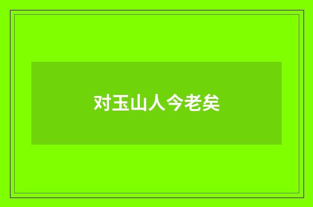 对玉山人今老矣