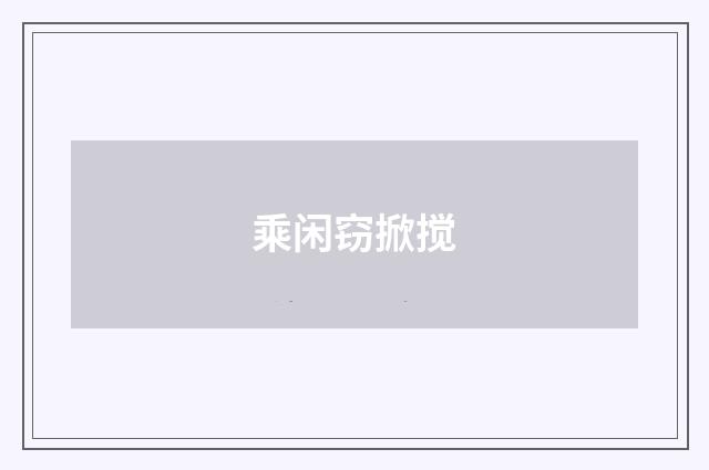 乘闲窃掀搅