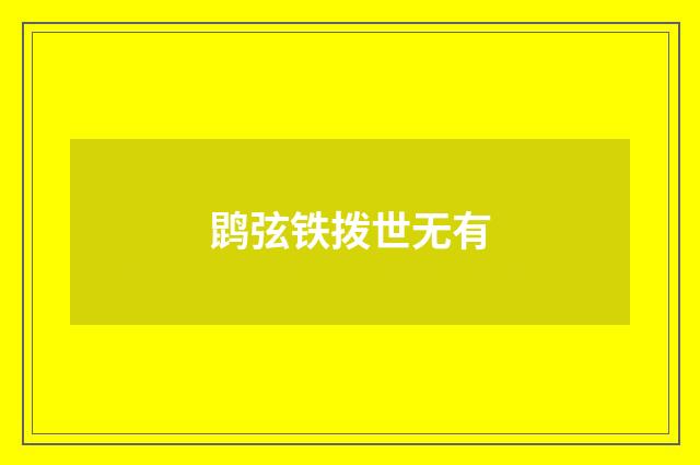 鹍弦铁拨世无有
