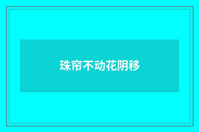 珠帘不动花阴移