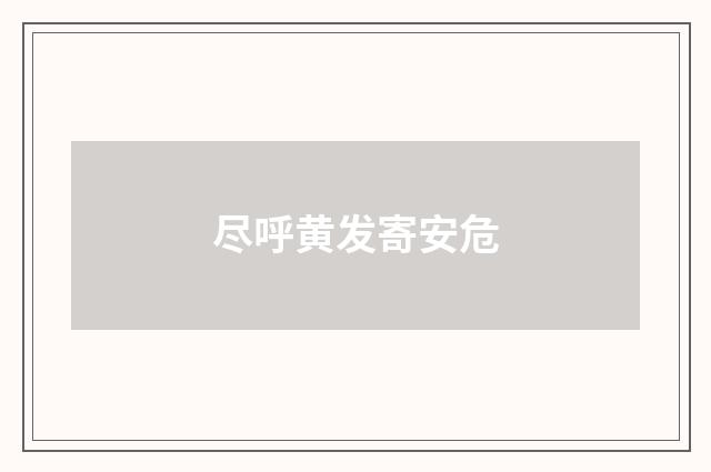 尽呼黄发寄安危