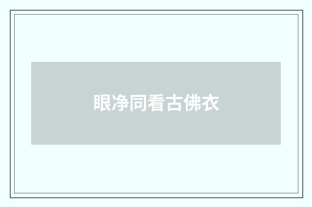眼净同看古佛衣