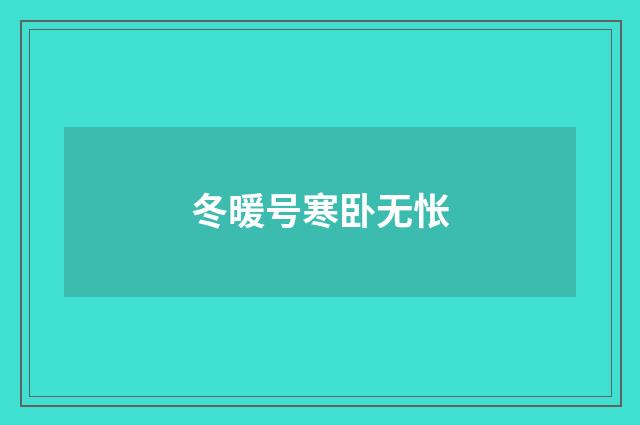 冬暖号寒卧无怅