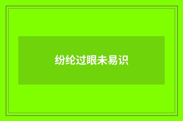 纷纶过眼未易识