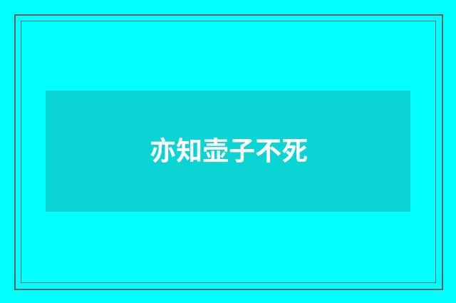 亦知壶子不死