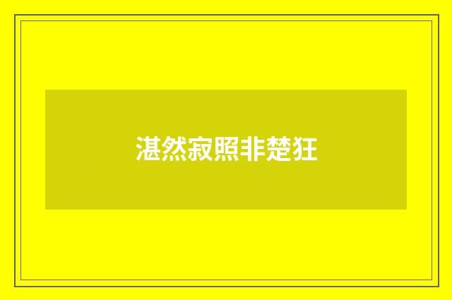 湛然寂照非楚狂