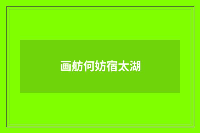 画舫何妨宿太湖