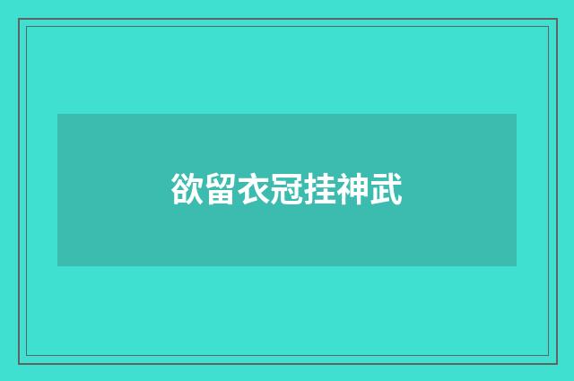 欲留衣冠挂神武