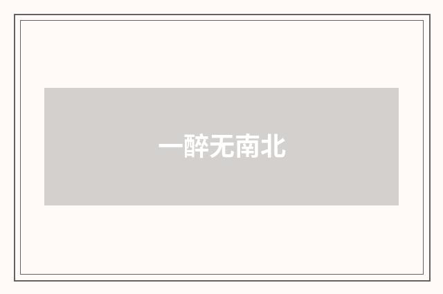 一醉无南北