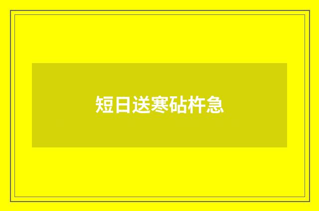 短日送寒砧杵急
