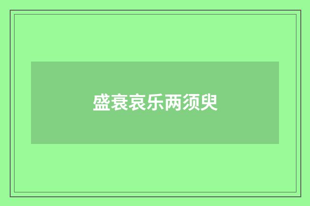 盛衰哀乐两须臾